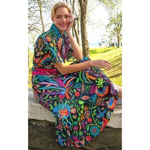 Gretchen Scott Panache Maxi Dress Hummingbird Heaven—GORGEOUS Size L